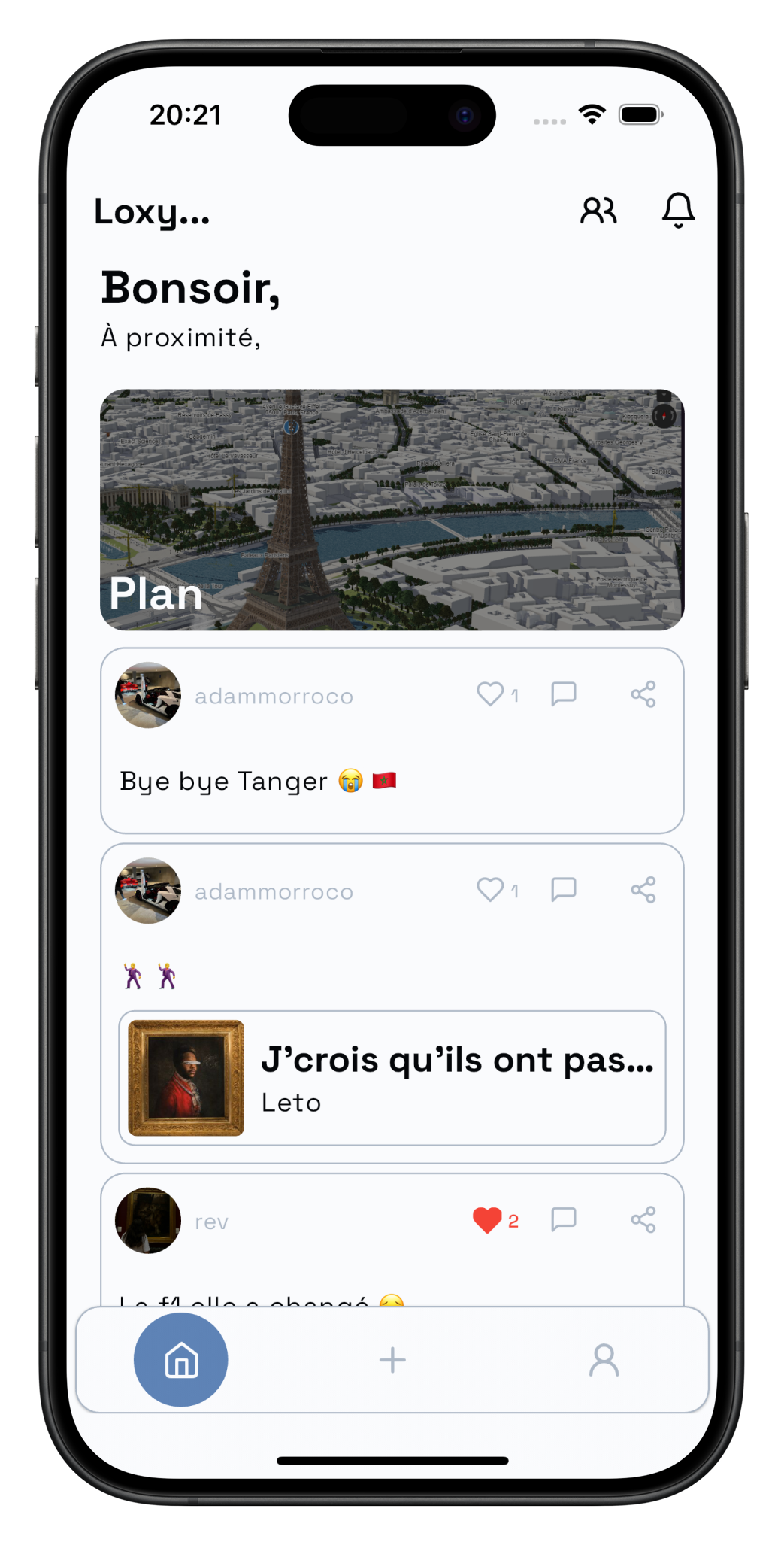 Aperçu de l'application Loxy sur iPhone